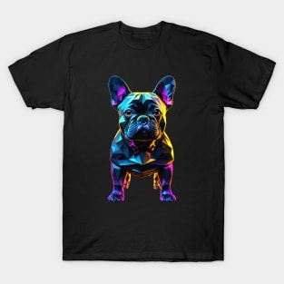 Neon French Bulldog Geometric T-Shirt